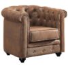 Fauteuil Chesterfield en Microfibre Vieilli Fauteuil Chesterfield en Microfibre Vieilli