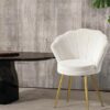 Fauteuil Coiffeuse en Velours Blanc Fauteuil Coiffeuse en Velours Blanc