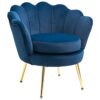 Fauteuil Coquillage en Velours Bleu