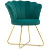 Fauteuil Coquillage en Velours Vert Foncé Fauteuil Coquillage en Velours Vert Foncé