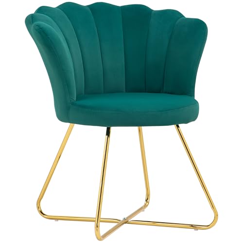 Fauteuil Coquillage en Velours Vert Foncé Fauteuil Coquillage en Velours Vert Foncé