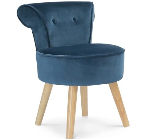 Fauteuil Crapaud Velours Bleu IDMarket Fauteuil Crapaud Velours Bleu IDMarket