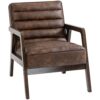 Fauteuil d'appoint marron avec coussin épais Fauteuil d'appoint marron avec coussin épais