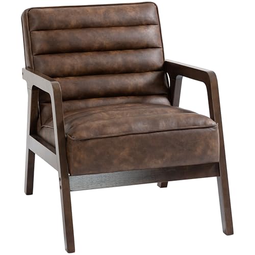 Fauteuil d'appoint marron avec coussin épais Fauteuil d'appoint marron avec coussin épais