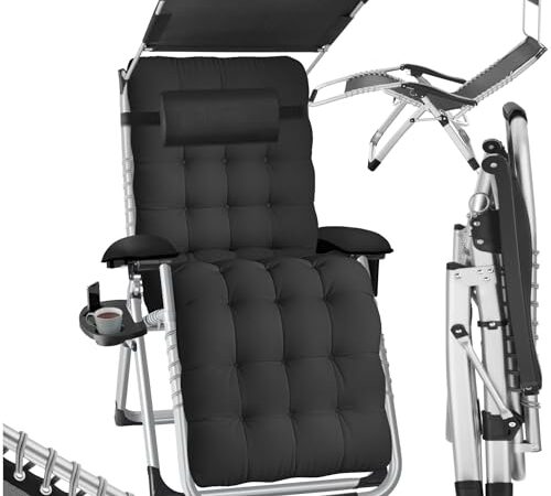Fauteuil de Jardin Pliable avec Pare Soleil Fauteuil de Jardin Pliable avec Pare Soleil