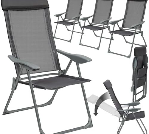 Fauteuil de Jardin Pliable en Aluminium