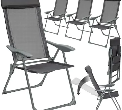 Fauteuil de Jardin Pliable en Aluminium