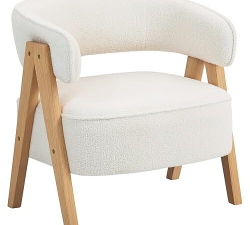 Fauteuil de Salon en Tissu Bouclette Fauteuil de Salon en Tissu Bouclette