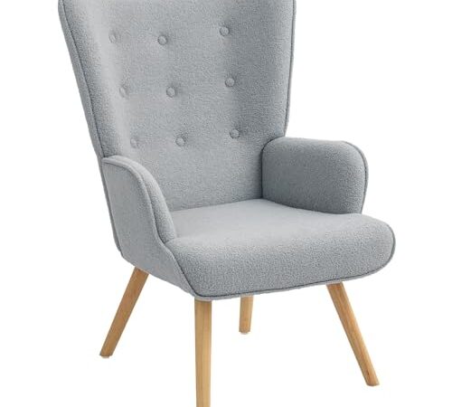 Fauteuil de Salon en Tissu Bouclette Moderne Fauteuil de Salon en Tissu Bouclette Moderne