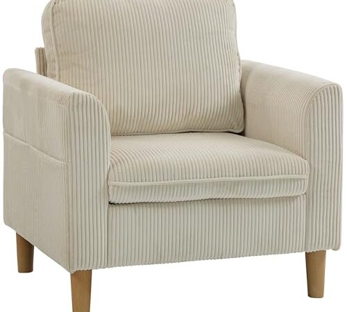 Fauteuil de Salon en Velours Côtelé Fauteuil de Salon en Velours Côtelé