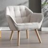 Fauteuil de Salon Moderne en Velours Beige Fauteuil de Salon Moderne en Velours Beige