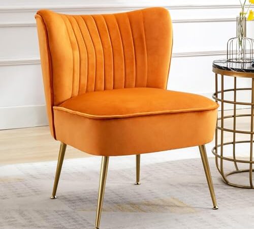 Fauteuil en Velours Moderne avec Pieds Dorés Fauteuil en Velours Moderne avec Pieds Dorés