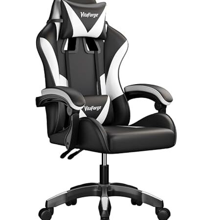 Fauteuil Gaming Ergonomique Ajustable Noir/Blanc Fauteuil Gaming Ergonomique Ajustable Noir/Blanc