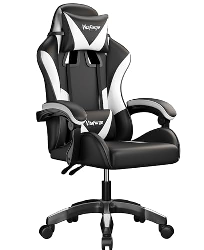 Fauteuil Gaming Ergonomique Ajustable Noir/Blanc
