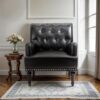Fauteuil Lounge en Cuir Synthétique Noir Fauteuil Lounge en Cuir Synthétique Noir