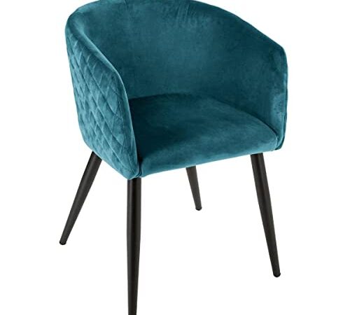 Fauteuil Marlo Bleu Canard en Velours Fauteuil Marlo Bleu Canard en Velours