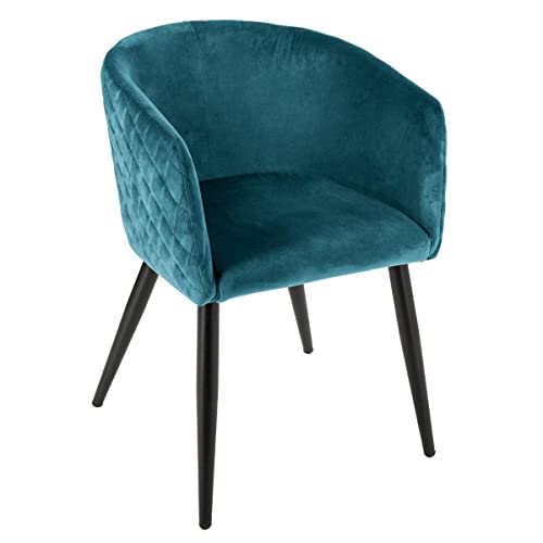Fauteuil Marlo Bleu Canard en Velours Fauteuil Marlo Bleu Canard en Velours