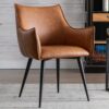 Fauteuil Moderne en Cuir PU Marron Fauteuil Moderne en Cuir PU Marron