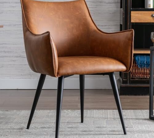 Fauteuil Moderne en Cuir PU Marron Fauteuil Moderne en Cuir PU Marron