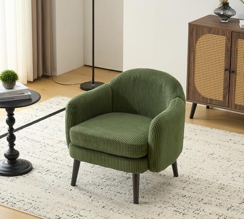 Fauteuil Moderne en Velours Cotelé Vert Fauteuil Moderne en Velours Cotelé Vert