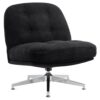 Fauteuil Moderne en Velours Côtelé Noir Fauteuil Moderne en Velours Côtelé Noir
