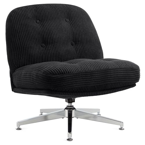 Fauteuil Moderne en Velours Côtelé Noir Fauteuil Moderne en Velours Côtelé Noir