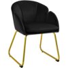 Fauteuil Moderne en Velours Noir Ergonomique