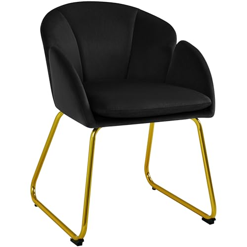 Fauteuil Moderne en Velours Noir Ergonomique