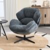 Fauteuil Pivotant 360° en Chenille Bleu Fauteuil Pivotant 360° en Chenille Bleu