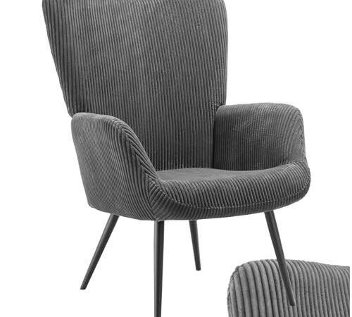 Fauteuil Relax Scandinave en Velours Côtelé Fauteuil Relax Scandinave en Velours Côtelé