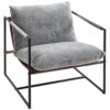 Fauteuil Rembourré en Velours Gris Clair Fauteuil Rembourré en Velours Gris Clair