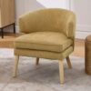 Fauteuil Salon Moderne en Chenille Jaune Fauteuil Salon Moderne en Chenille Jaune