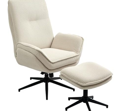Fauteuil Salon Pivotant en Velours Côtelé Fauteuil Salon Pivotant en Velours Côtelé