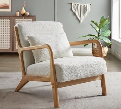 Fauteuil Salon Scandinave Blanc Vintage Marie