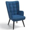 Fauteuil Scandinave ANIA en Velours Bleu Fauteuil Scandinave ANIA en Velours Bleu