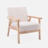 Fauteuil scandinave en bois et tissu Fauteuil scandinave en bois et tissu
