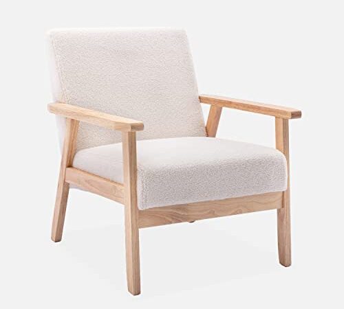 Fauteuil scandinave en bois et tissu Fauteuil scandinave en bois et tissu