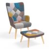Fauteuil Scandinave Ivar avec Repose Pieds Fauteuil Scandinave Ivar avec Repose Pieds