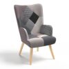 Fauteuil Scandinave Ivar en Tissu Patchwork Fauteuil Scandinave Ivar en Tissu Patchwork