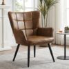 Fauteuil Scandinave Rembourré en Cuir PU Fauteuil Scandinave Rembourré en Cuir PU