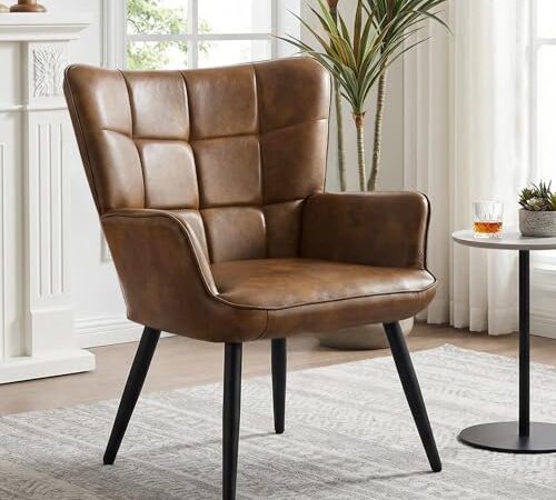Fauteuil Scandinave Rembourré en Cuir PU Fauteuil Scandinave Rembourré en Cuir PU