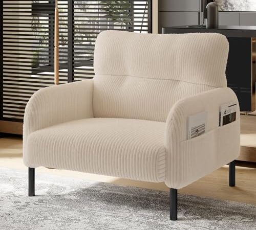 Fauteuil Simple en Velours Côtelé Fauteuil Simple en Velours Côtelé