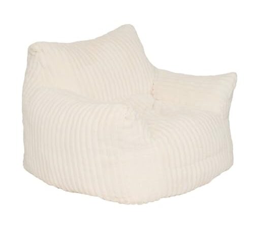 Fauteuil XL Muzi en Velours Côtelé Blanc Fauteuil XL Muzi en Velours Côtelé Blanc