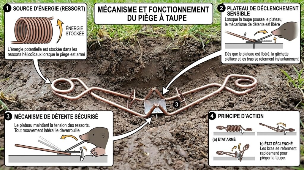 Fonctionnement d'un piège à taupe Putange Fonctionnement d'un piège à taupe Putange