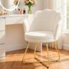 Hellove Chaise Coiffeuse en Velours Beige Hellove Chaise Coiffeuse en Velours Beige