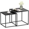 HOMCOM Lot de 2 Tables Basses Gigognes