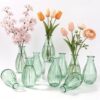 Lot de 10 Mini Vases en Verre Vintage