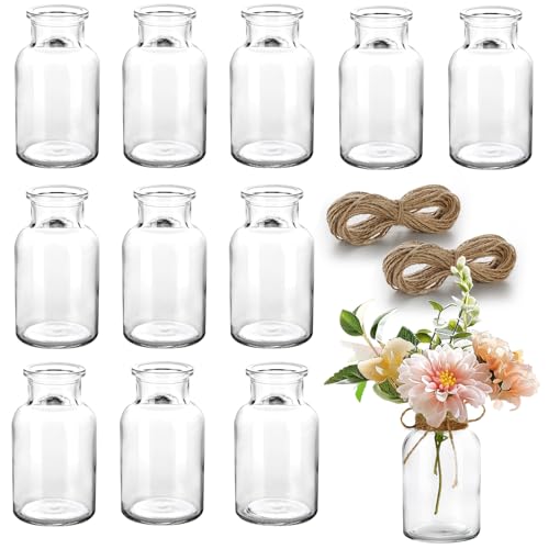 Lot de 12 Mini Vases en Verre Décoratifs Lot de 12 Mini Vases en Verre Décoratifs