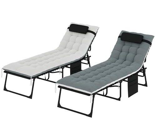 Lot de 2 Bains de Soleil Pliants Lot de 2 Bains de Soleil Pliants