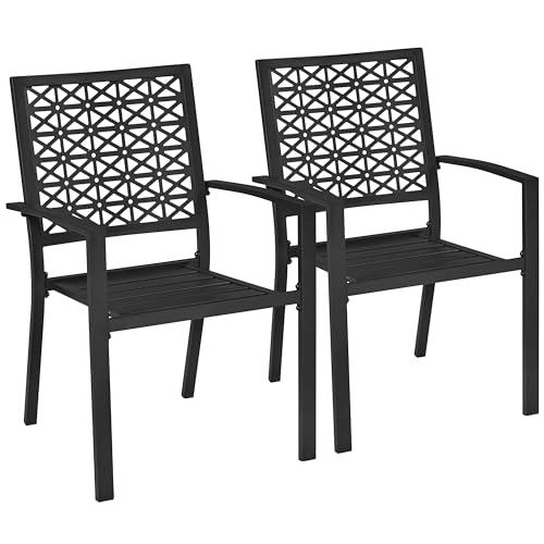 Lot de 2 Chaises de Jardin en Métal